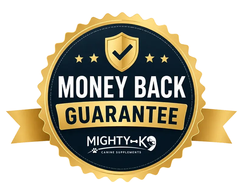 Mighty K9 30-day money-back guarantee badge